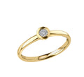Rounded Bezel Natural Diamond Ring in 9ct Yellow Gold