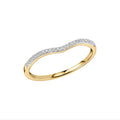 9ct Yellow Gold Diamond Set V-Shaped Ring