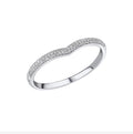 9ct White Gold Micro Diamond V-Shaped Ring – 0.075ct