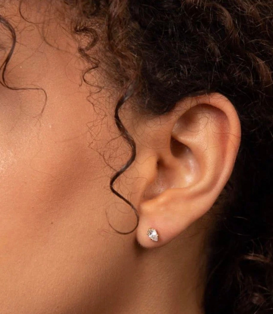 9ct Yellow Gold Pear-Cut Lab-Grown Diamond Stud Earrings – 0.50ct Total