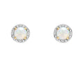 9ct Yellow Gold Opal Stud Earrings with Diamond Halo