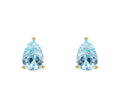 9ct Yellow Gold Pear Cut Blue Topaz Stud Earrings