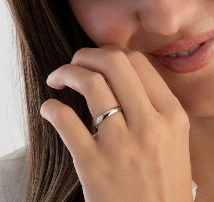 Platinum 950 Court Wedding Band – 3mm