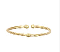 9ct Yellow Gold Sculpted Ribbed Twist Spring Bangle