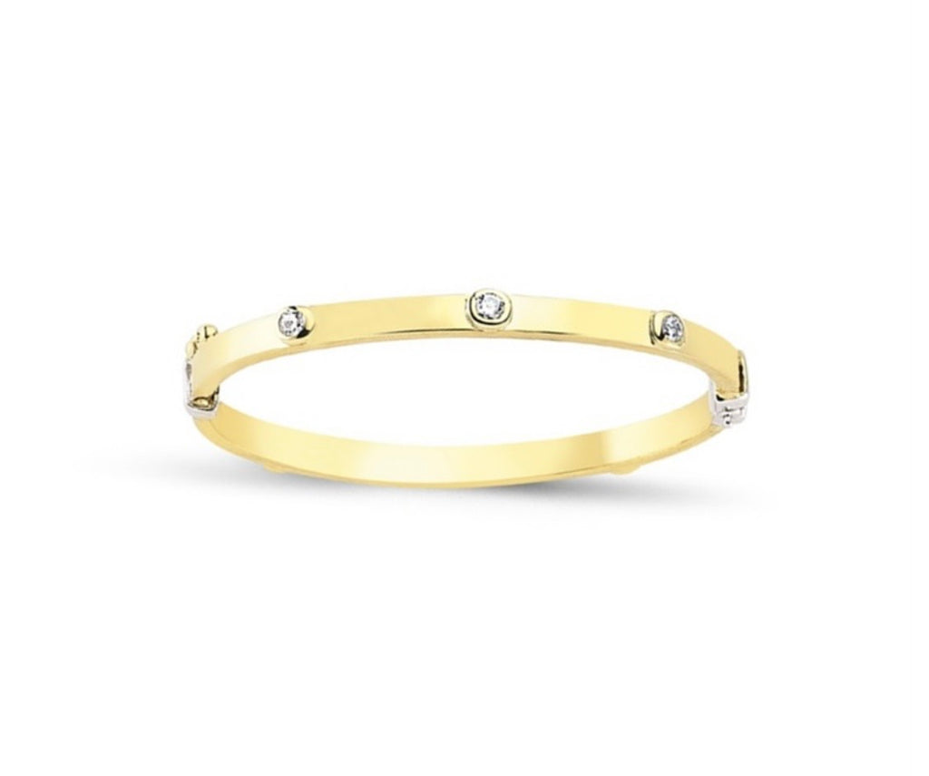 9ct Yellow Gold Children’s CZ Set Hinged Bangle