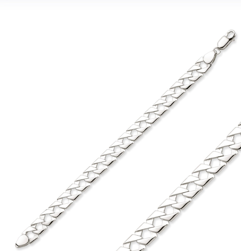 Sterling Silver Kids Curb Bracelet – 7mm Solid Chain (6.8g)