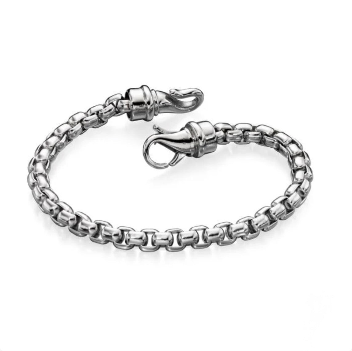 Men’s Large Belcher Link Bracelet – Polished Stainless Steel
