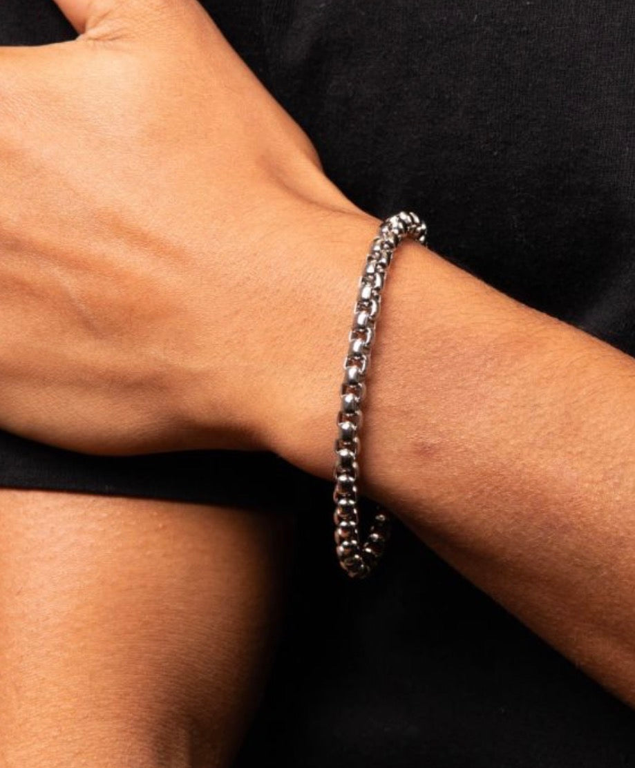 Men’s Large Belcher Link Bracelet – Polished Stainless Steel