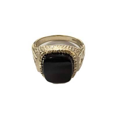 9ct Yellow Gold Cushion-Cut Black Onyx Signet Ring – Classic Gents Statement
