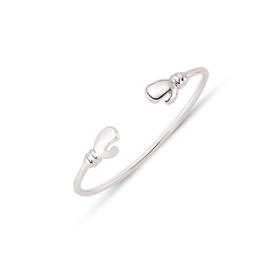 Sterling Silver “Future Champion” Baby Boxing Glove Bangle