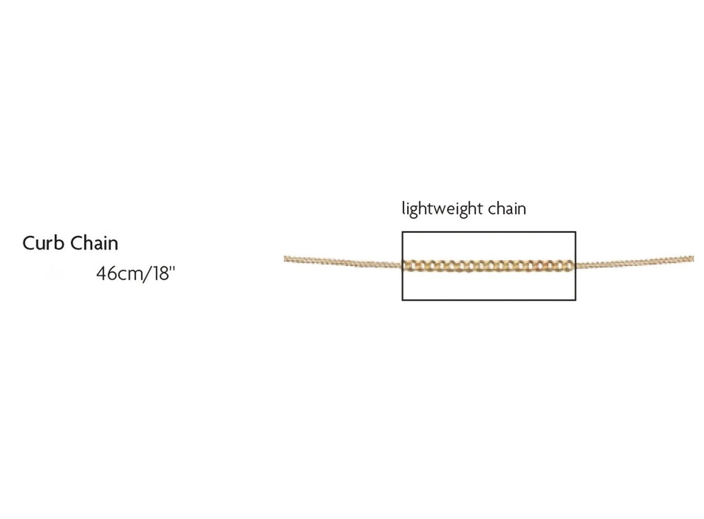 9ct Yellow Gold Fine Curb Chain Necklace 46cm (18”)