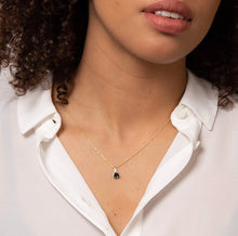 9ct Yellow Gold London Blue Topaz & White Topaz Trillion Pendant