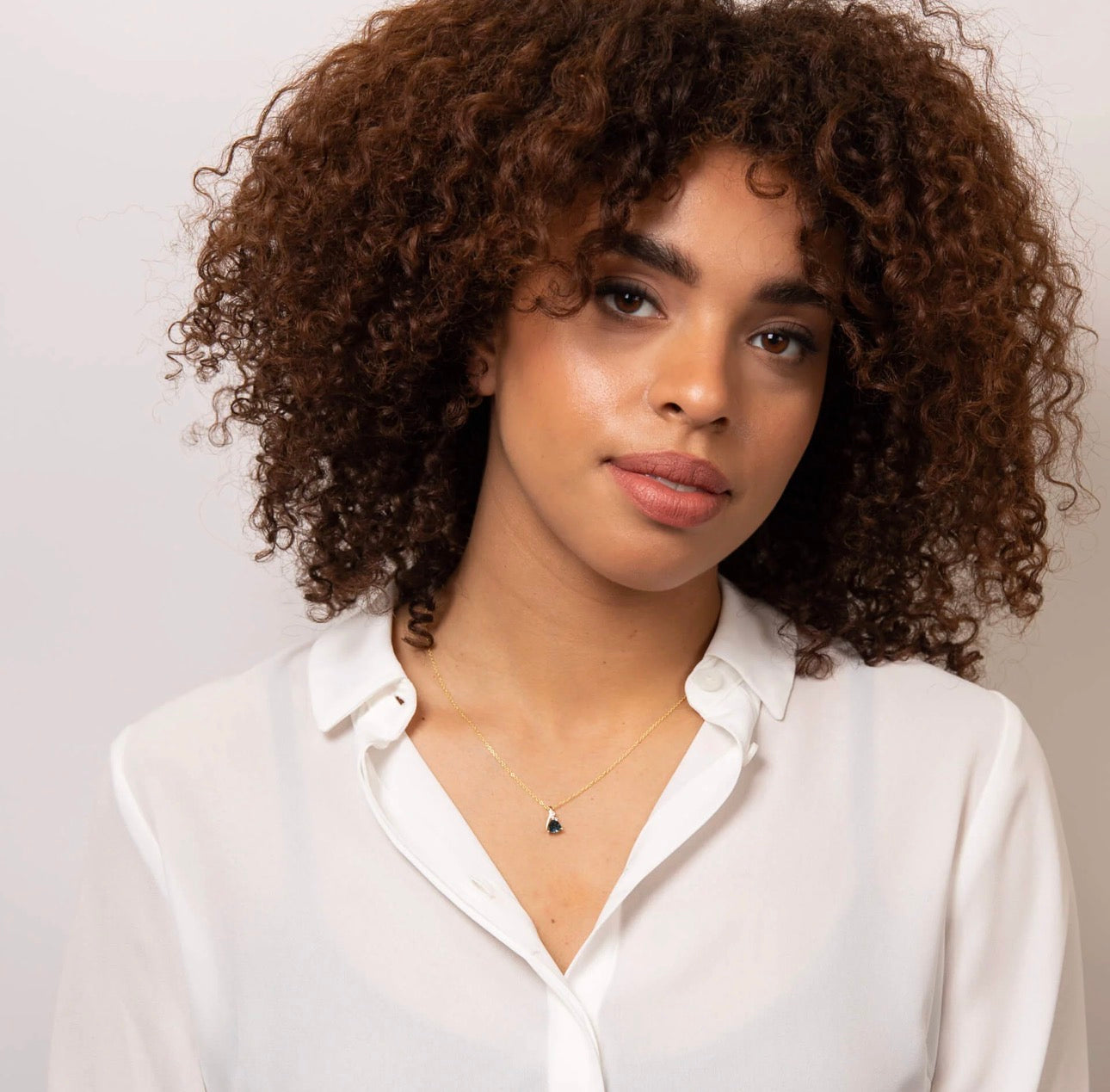 9ct Yellow Gold London Blue Topaz & White Topaz Trillion Pendant