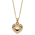 9ct Yellow Gold Small Heart Pendant Necklace – 46cm Curb Chain