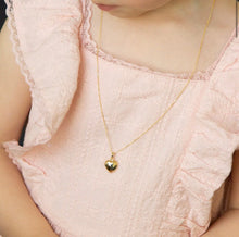 9ct Yellow Gold Small Heart Pendant Necklace – 46cm Curb Chain