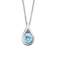 Sterling Silver Blue Topaz Teardrop Pendant Necklace