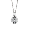 Sterling Silver Teardrop Cubic Zirconia Necklace
