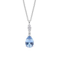 Marquise & Teardrop Blue Cubic Zirconia Pendant Necklace – Sterling Silver
