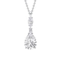 Diamonfire Marquise & Teardrop Drop Pendant Necklace – Sterling Silver (Triple Plated)