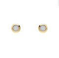 9ct Yellow Gold Bezel Set Diamond Stud Earrings