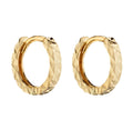 9ct Yellow Gold Diamond-Cut Hoop Earrings – Textured Mini Hoops