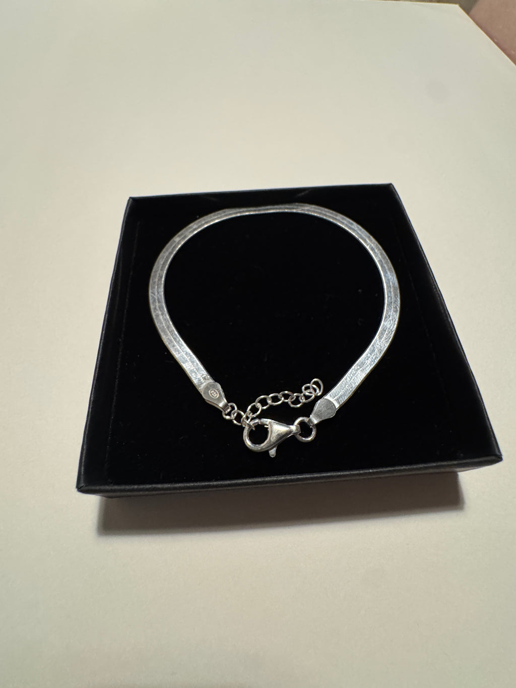 Sterling Silver HerringboneBracelet 3.5mm | Flat Snake Chain Bracelet