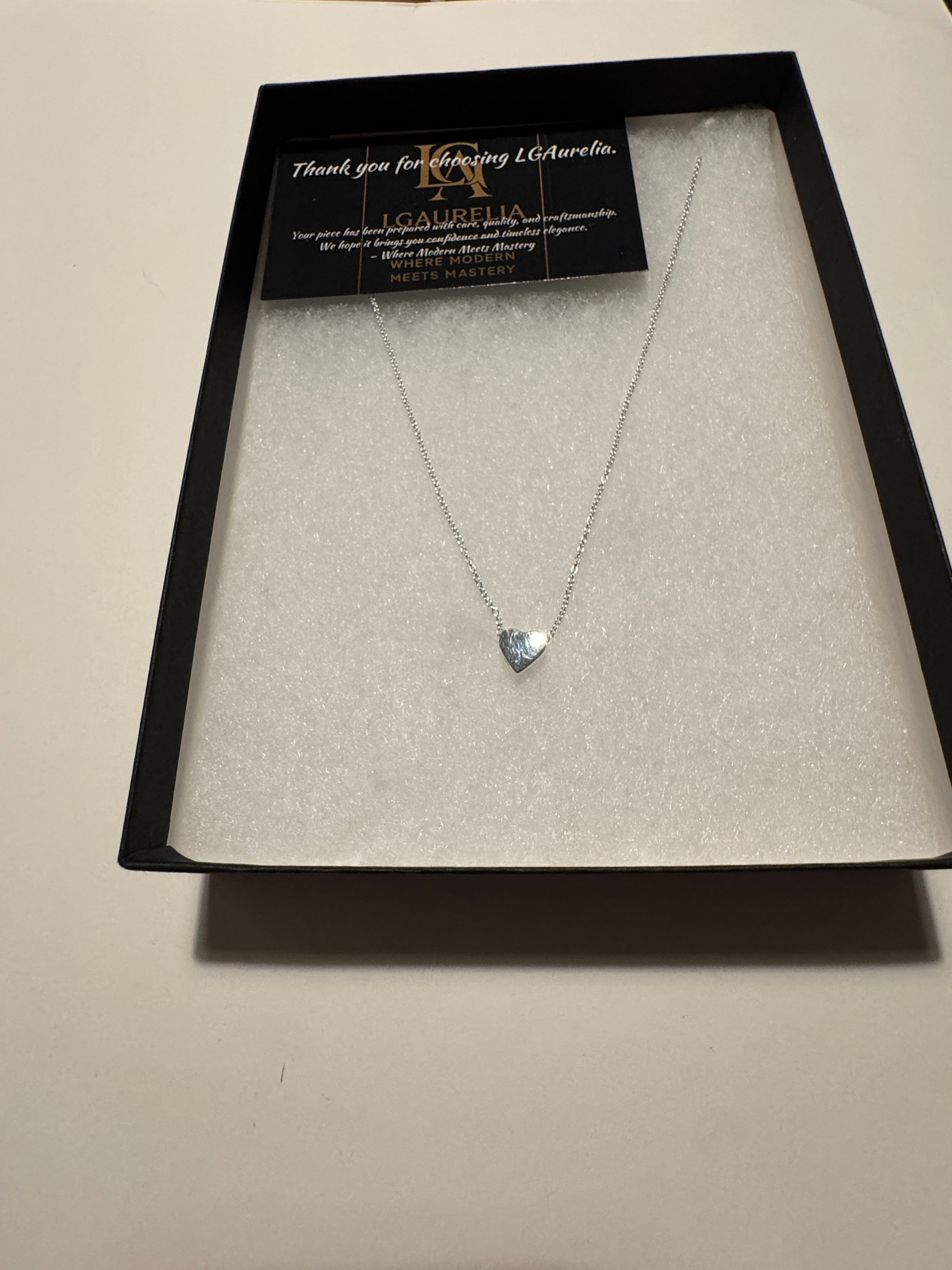 Sterling Silver Heart Pendant Necklace – Polished Love Necklace (42–44cm Adjustable)