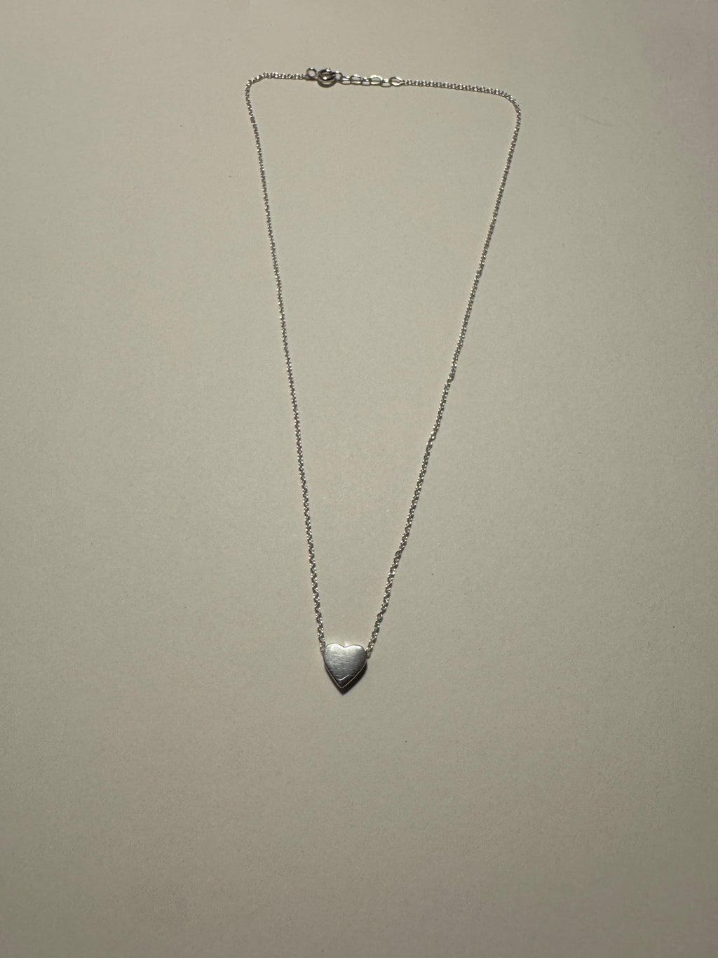 Sterling Silver Heart Pendant Necklace – Polished Love Necklace (42–44cm Adjustable)