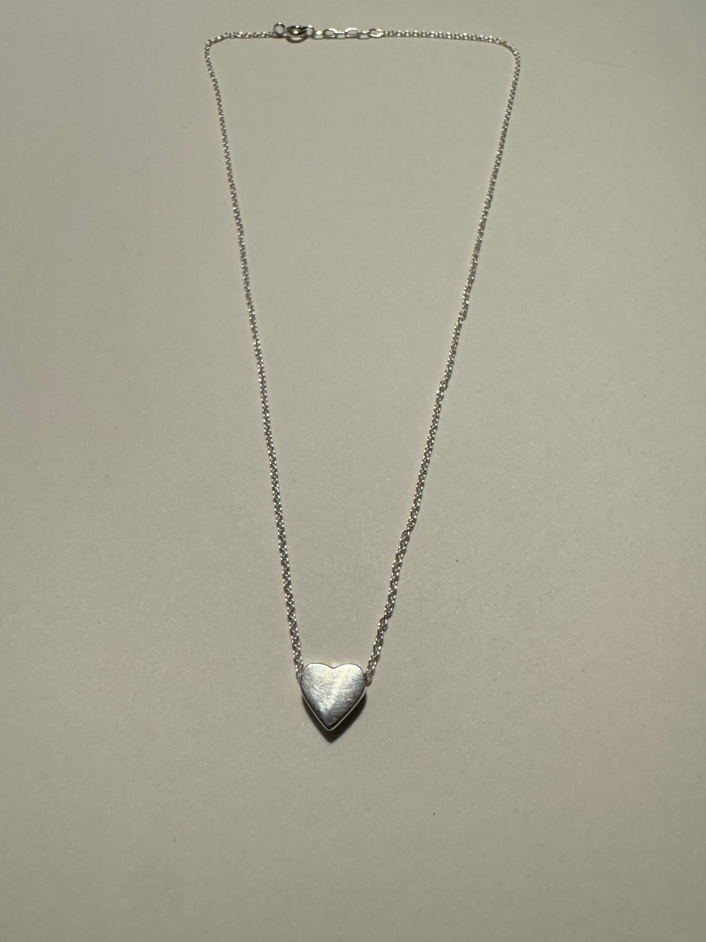 Sterling Silver Heart Pendant Necklace – Polished Love Necklace (42–44cm Adjustable)