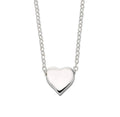Sterling Silver Heart Pendant Necklace – Polished Love Necklace (42–44cm Adjustable)