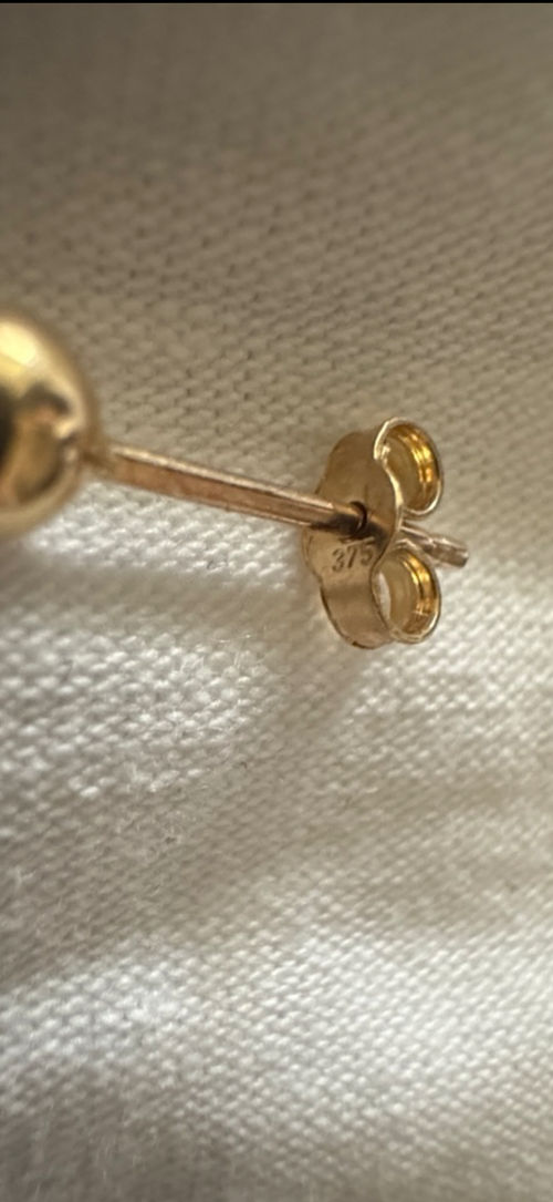 9ct Gold Ball Stud Earrings 375 Hallmarked Classic Minimalist Luxury