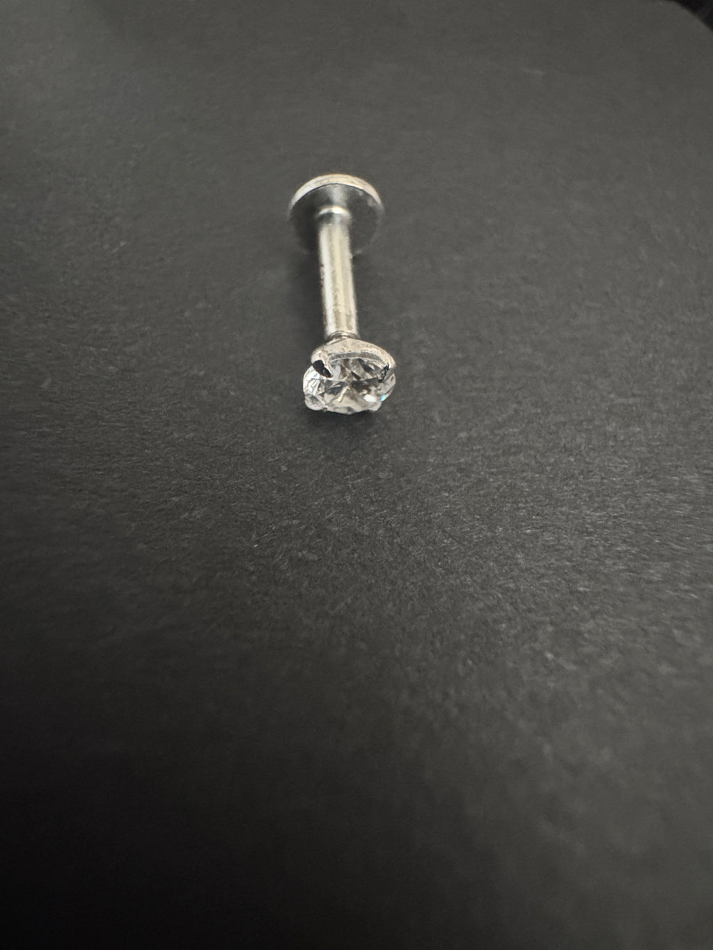 Sterling Silver CZ Labret Stud Earring – Flat Back Cartilage Helix Tragus Piercing