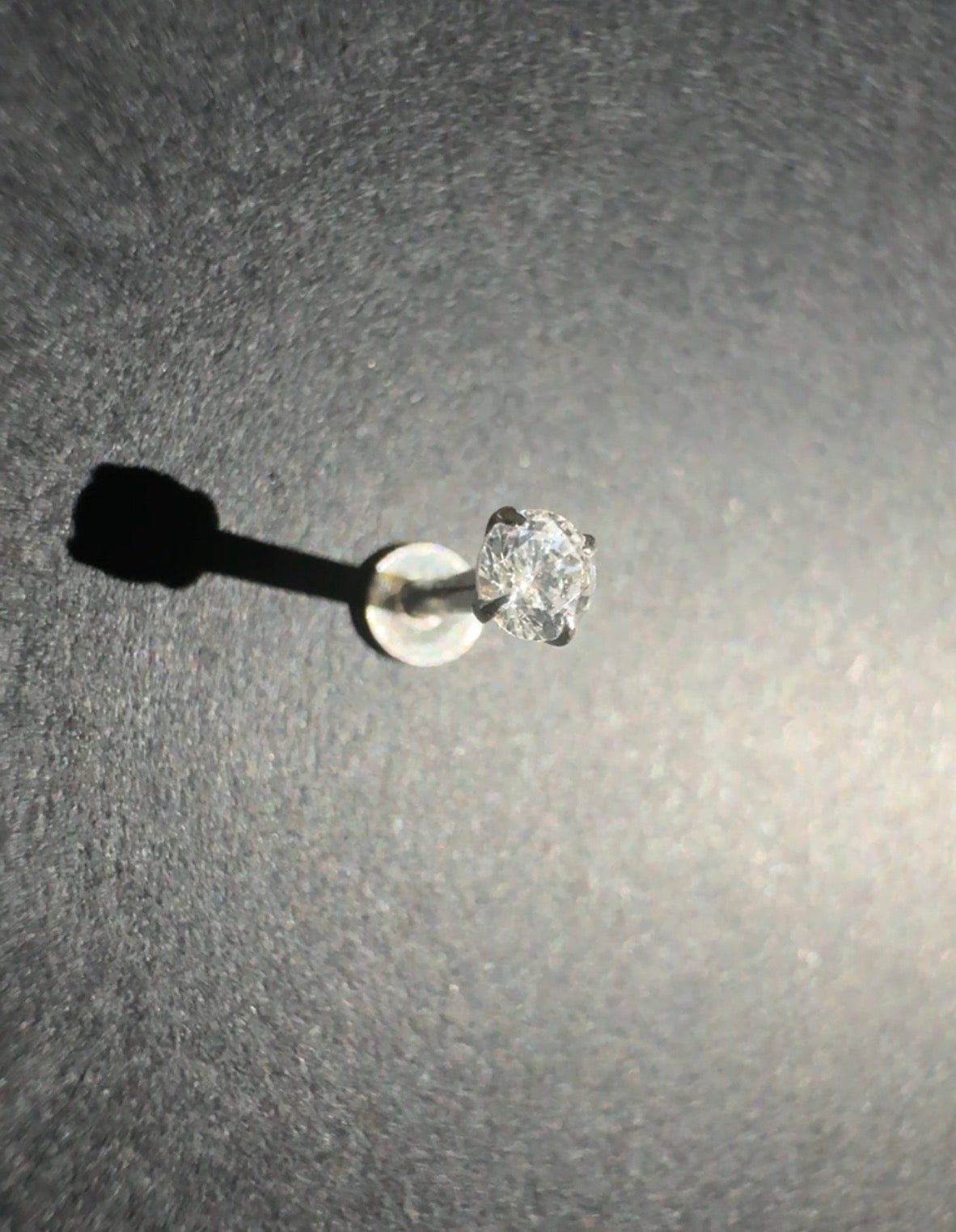 Sterling Silver CZ Labret Stud Earring – Flat Back Cartilage Helix Tragus Piercing
