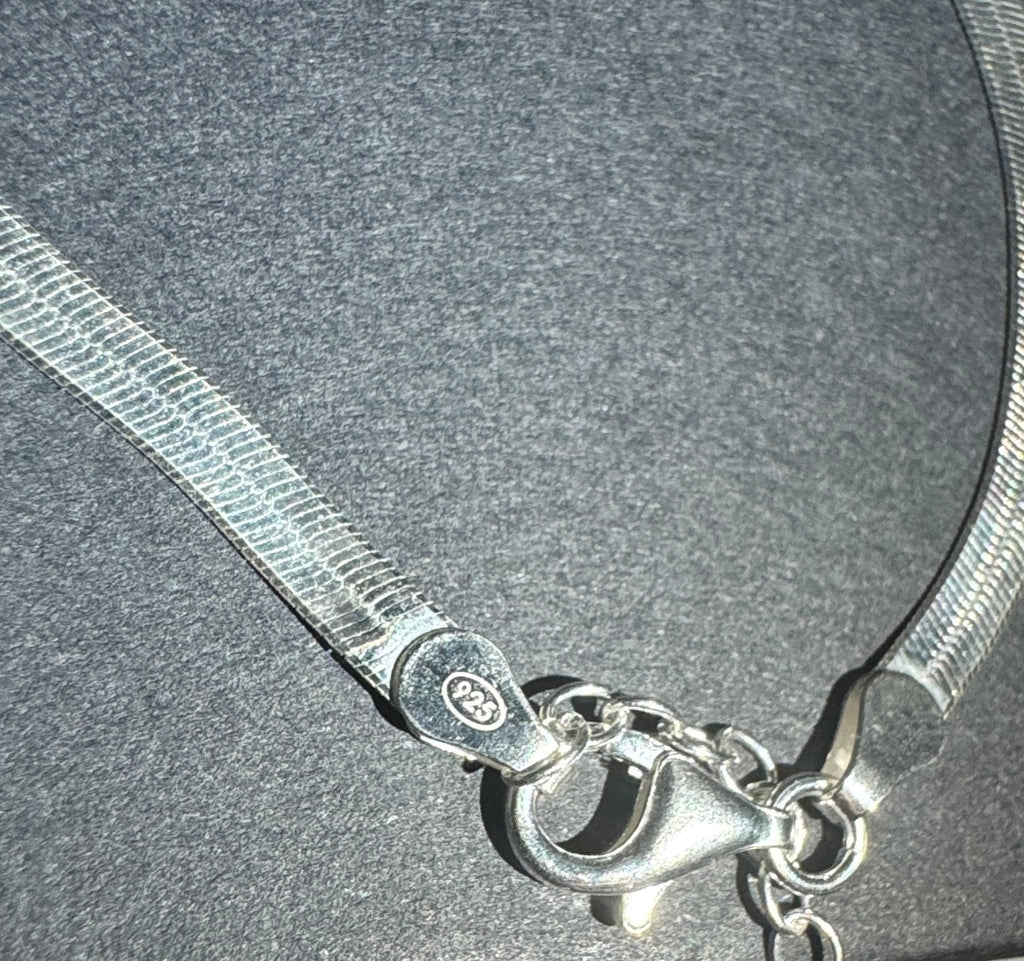 Sterling Silver HerringboneBracelet 3.5mm | Flat Snake Chain Bracelet