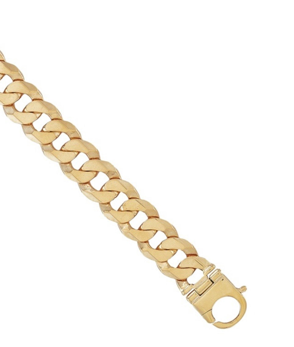 9ct Yellow Gold Heavy Flat curb (243g) 17mm Premium Statement Chain.