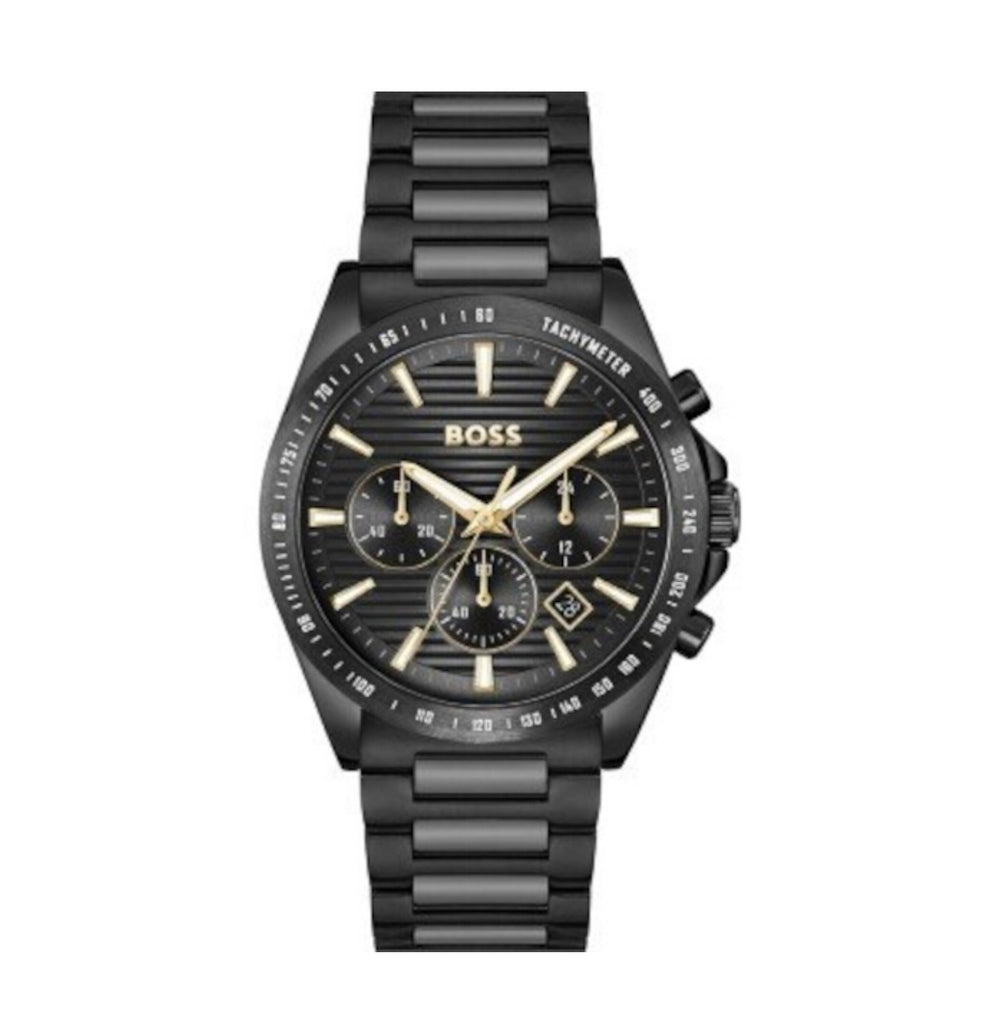 Hugo Boss Chronograph Black & Gold Watch - 1514291
