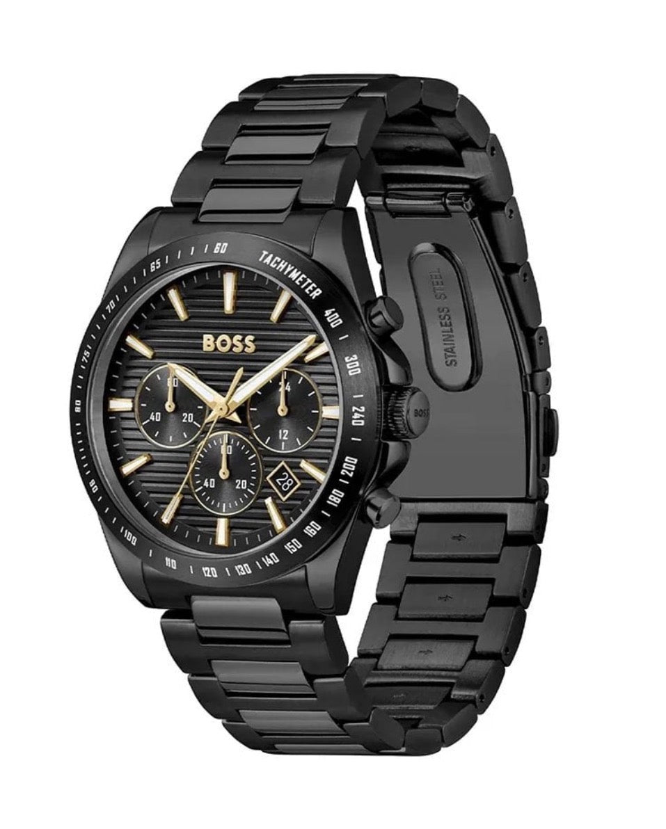 Hugo Boss Chronograph Black & Gold Watch - 1514291