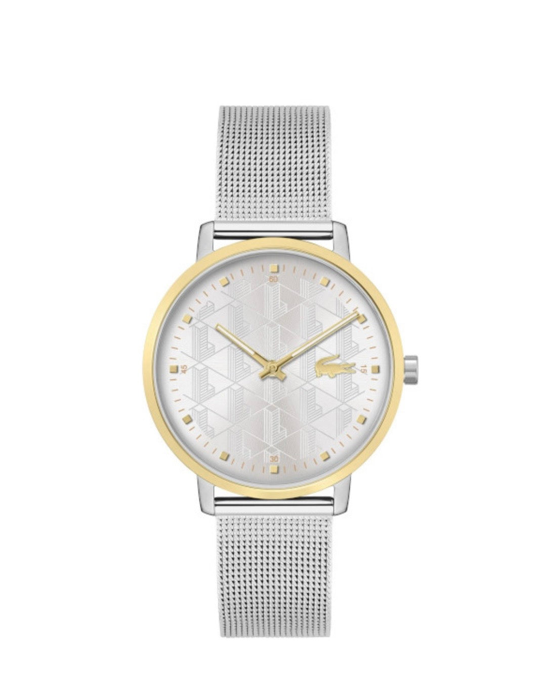 Lacoste Two-Tone Mesh Strap Watch - Gold Bezel & Silver Mesh Strap