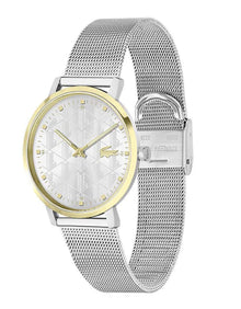 Lacoste Two-Tone Mesh Strap Watch - Gold Bezel & Silver Mesh Strap