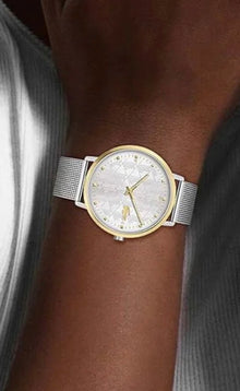 Lacoste Two-Tone Mesh Strap Watch - Gold Bezel & Silver Mesh Strap