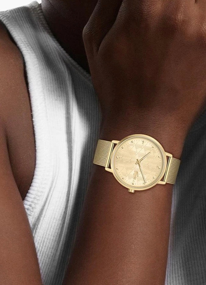 Lacoste Gold Mesh Strap Watch - Minimalist Gold Design