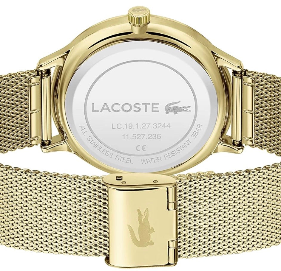 Lacoste Gold Mesh Strap Watch - Minimalist Gold Design