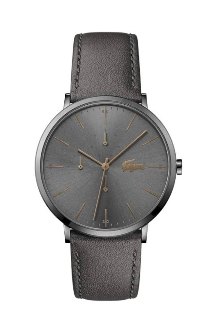 Lacoste Men's Minimalist Watch - Grey Dial with Leather Strap