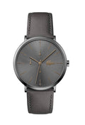 Lacoste Men's Minimalist Watch - Grey Dial with Leather Strap
