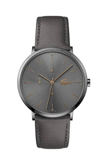 Lacoste Men's Minimalist Watch - Grey Dial with Leather Strap