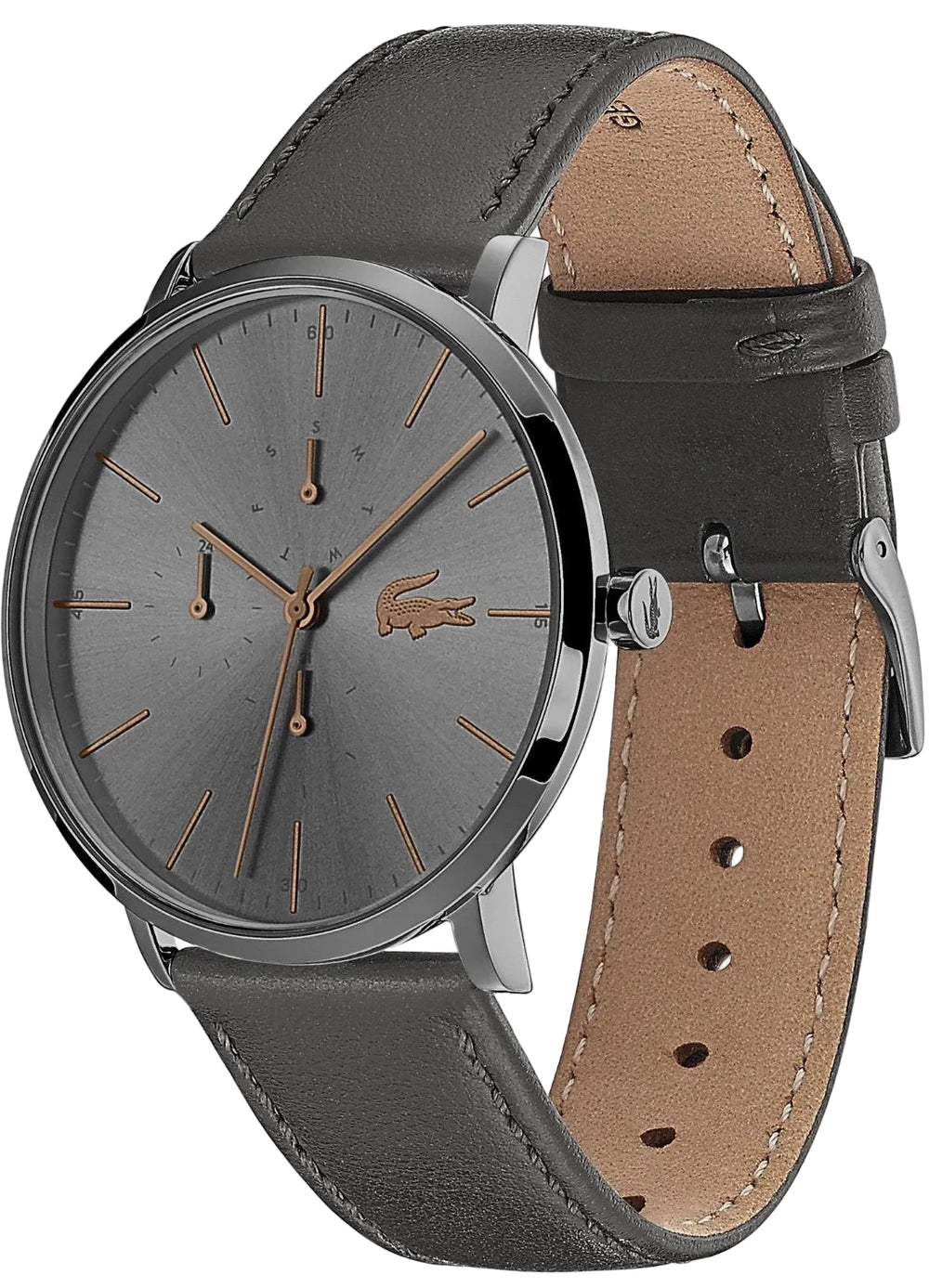 Lacoste Men's Minimalist Watch - Grey Dial with Leather Strap