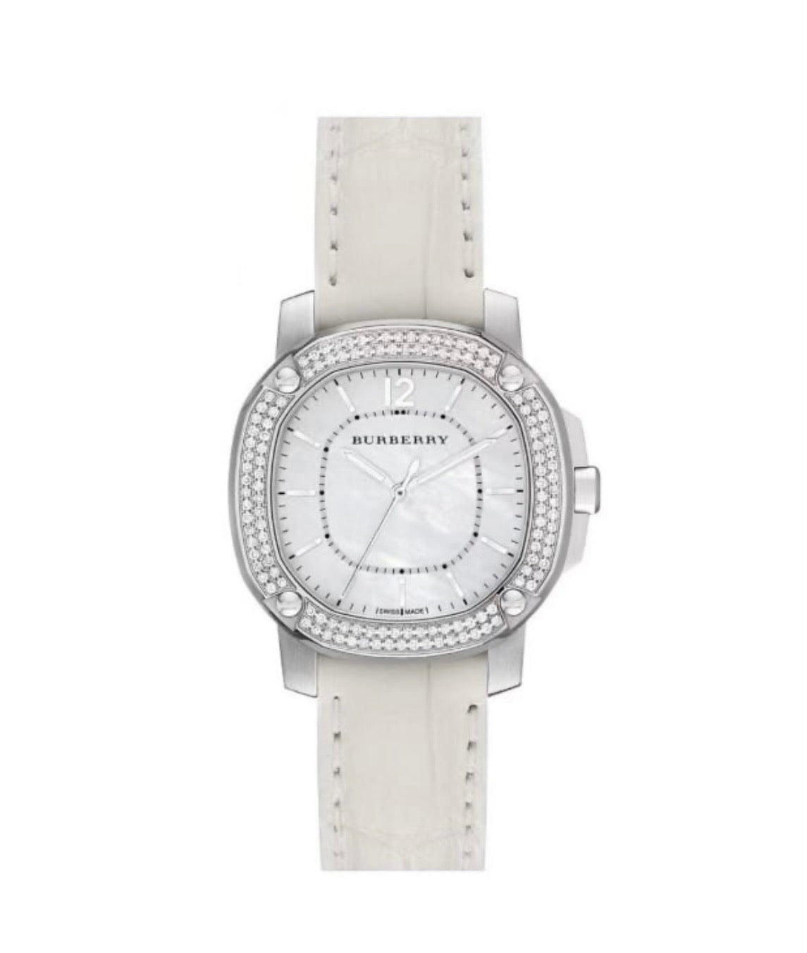 Burberry Woman's Watch - White Dial & Crystal Bezel