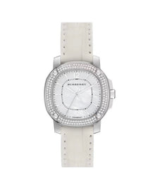 Burberry Woman's Watch - White Dial & Crystal Bezel