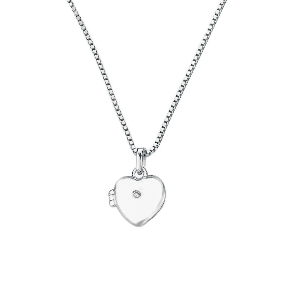 Heart Locket Pendant with Natural Diamond