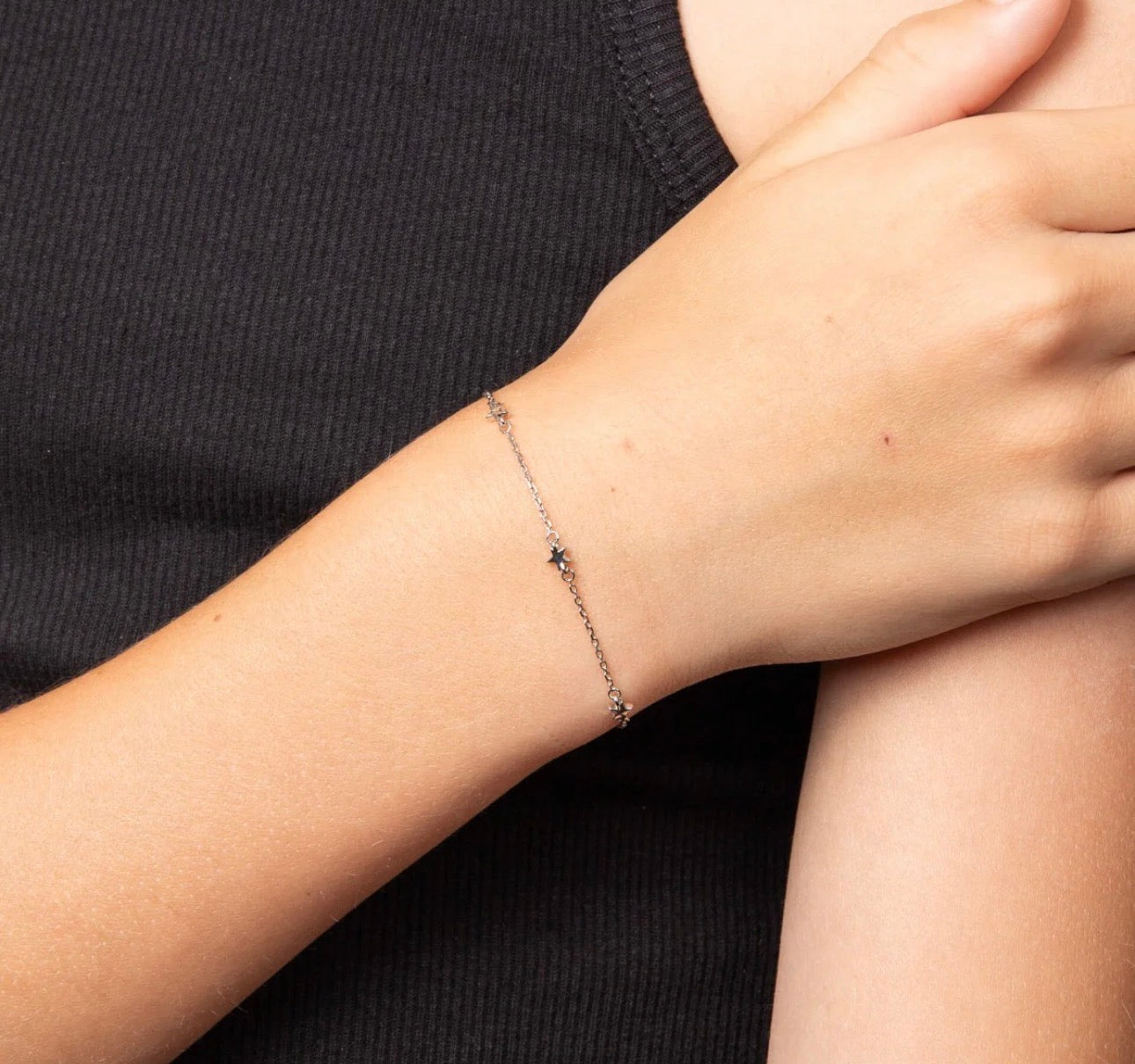 Star Station Bracelet with Natural Diamond